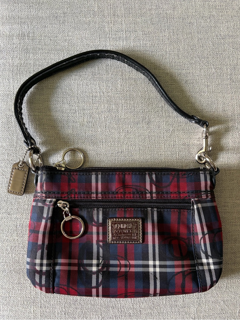 Coach Poppy Tartan Clutch handbag Y2K